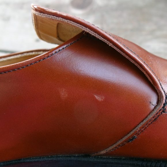 Vintage Buster Brown Boy's Leather Cognac Slide on Shoes with Buckle Size 4.5 - Picture 14 of 14